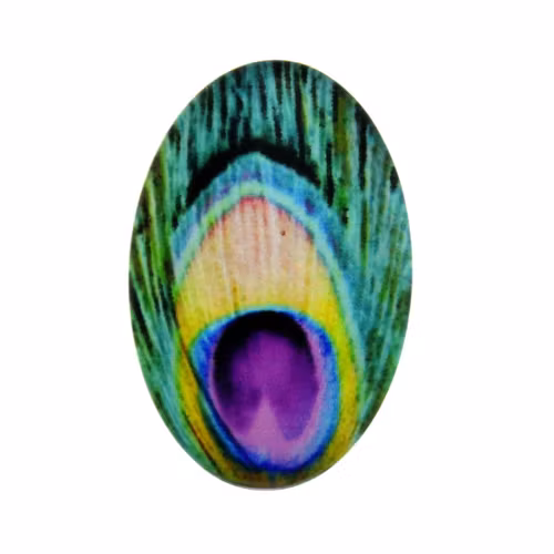 Påfågel 10 Cabochon 30x20mm 1st