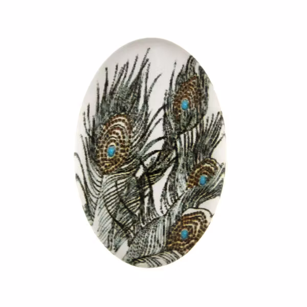 Fjäder 28 Cabochon 30x20mm 1st