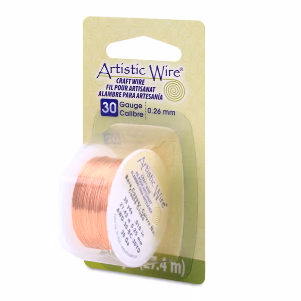 Bare Copper Artistic Wire 30 Gauge/0,26mm 30yd/27,4m