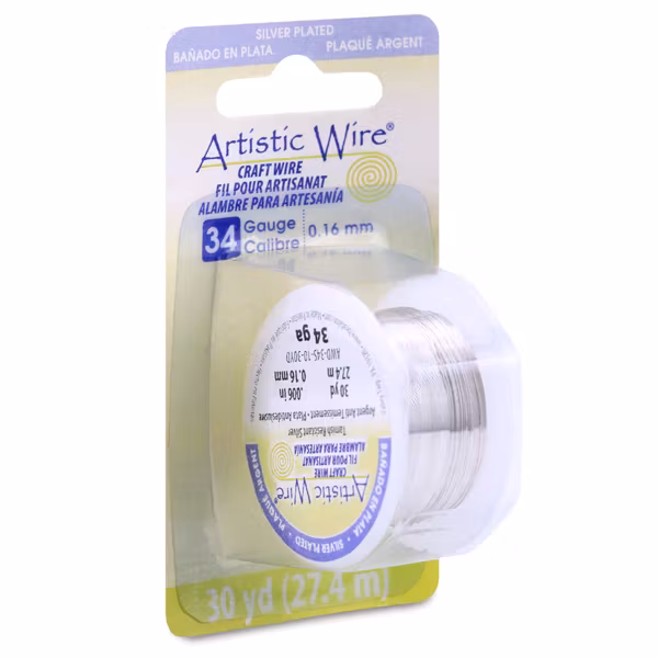 Tarnish Resistant Silver Artistic Wire 34 Gauge/0,16mm 30yd/27,4m
