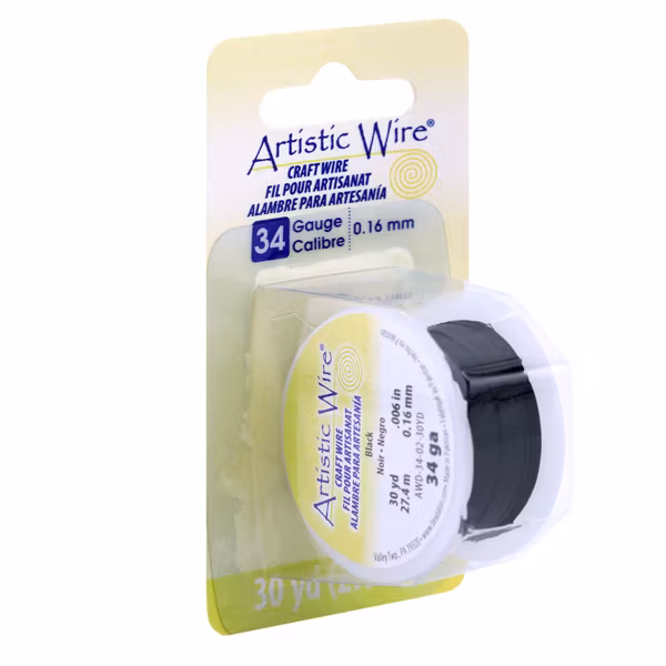 Black Artistic Wire 34 Gauge/0,16mm 30yd/27,4m