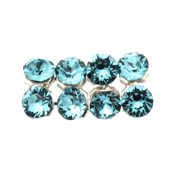 Light Turquoise Silverfärgad metall 40001 Crystal Mesh 3mm 8st