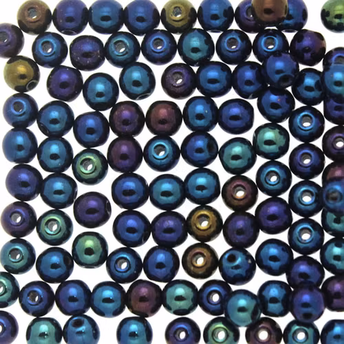 Blue Iris Runda/Druks 3mm 100st