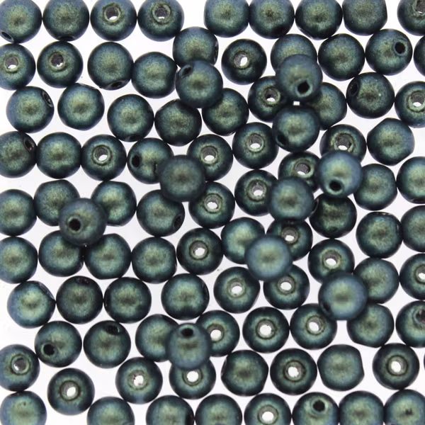 Polychrome Aqua Teal Runda/Druks 4mm 100st