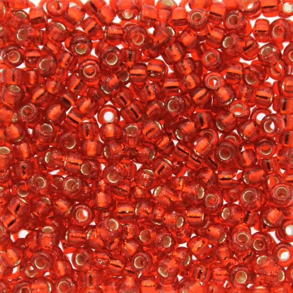 Silverlined Flame Red 8-0010 Miyuki Seedbeads 8/0 10g