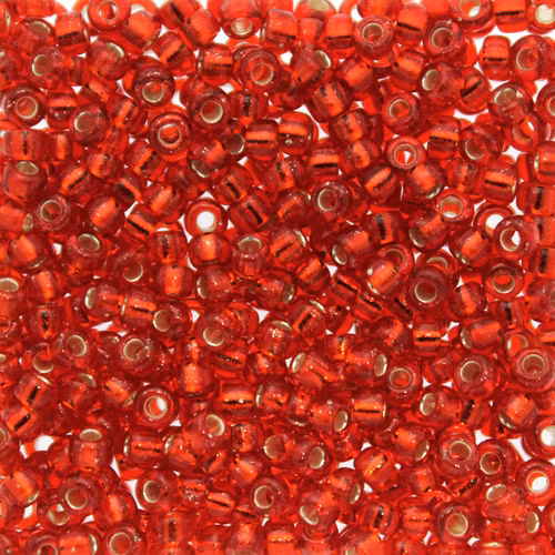 Silverlined Flame Red 8-0010 Miyuki Seedbeads 8/0 10g