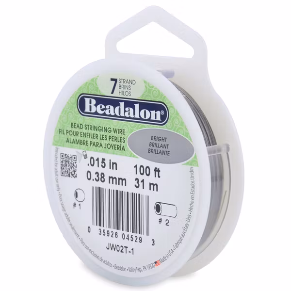 Bright Smyckeswire Plastad Wire 7 Strand Beadalon 0,38mm 31m