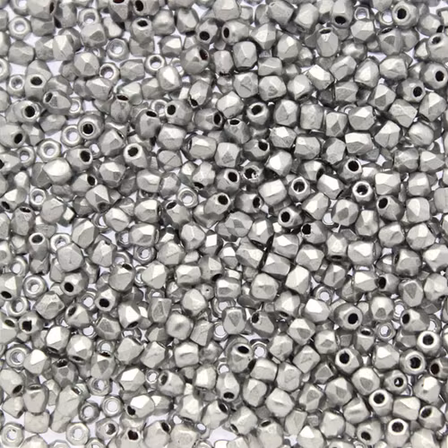Aluminium Silver Fire Polish TRUE 2mm 50st