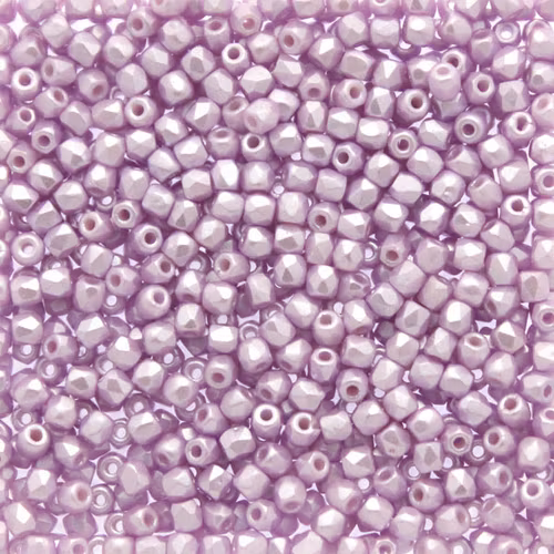 Alabaster Pastel Light Rose Fire Polish TRUE 2mm 50st