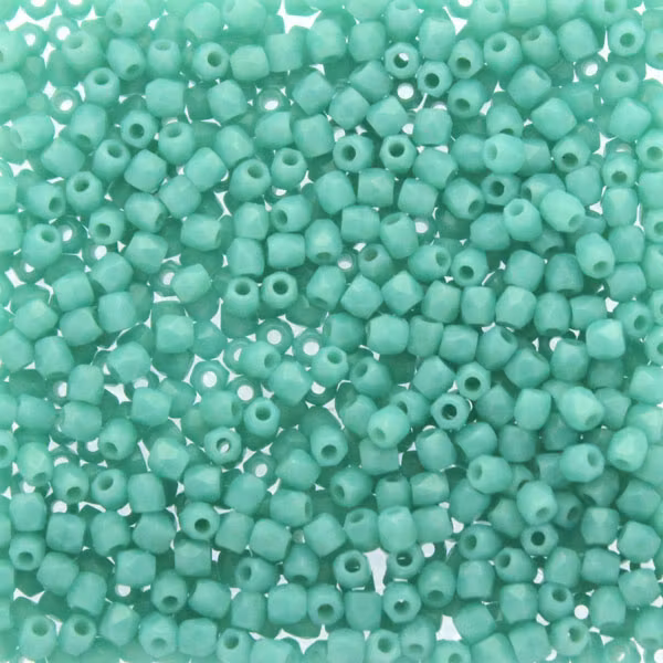 Opaque Green Turquoise Fire Polish TRUE 2mm 50st