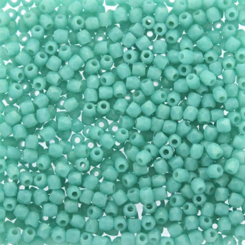 Opaque Green Turquoise Fire Polish TRUE 2mm 50st
