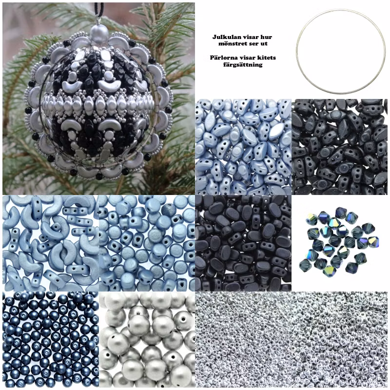 Blå/Silver Julkula 2024 Kit (MÖNSTER INGÅR)