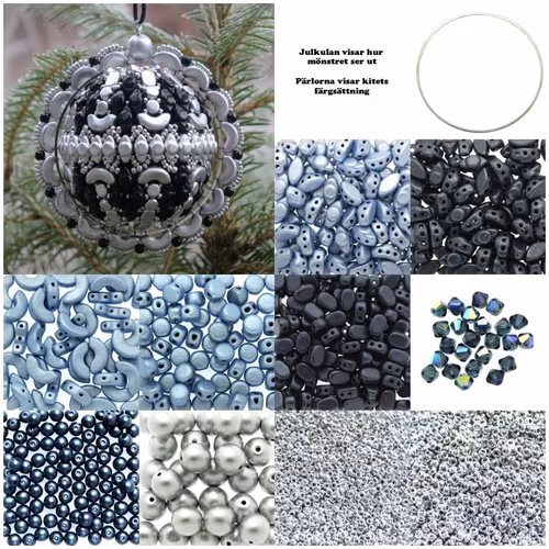 Blå/Silver Julkula 2024 Kit (MÖNSTER INGÅR)