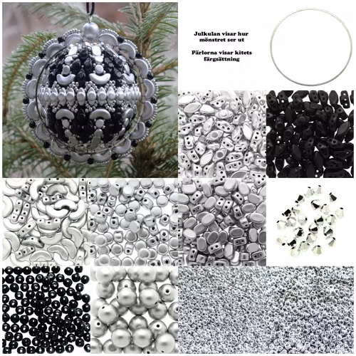 Silver/Svart Julkula 2024 Kit (MÖNSTER INGÅR)