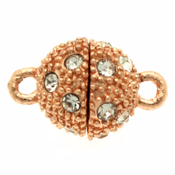Magnetlås Knottrig Strass Roséguldfärgat 10x16mm 1st