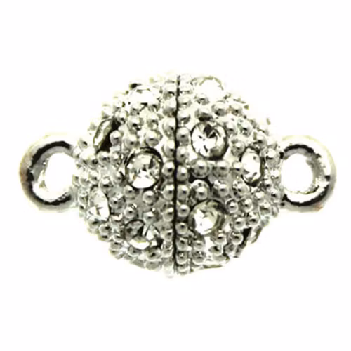 Magnetlås Knottrig Strass Mörkt Silverfärgat 10x16mm 1st