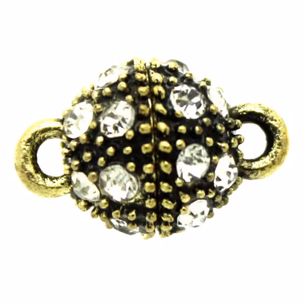 Magnetlås Knottrig Strass Bronsfärgat 10x16mm 1st