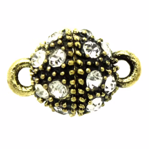 Magnetlås Knottrig Strass Bronsfärgat 10x16mm 1st