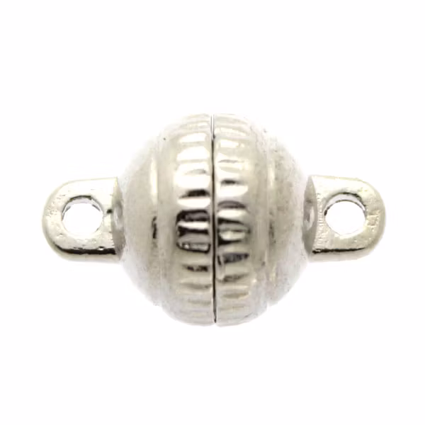 Magnetlås Randig Rund Mörkt Silverfärgat 8x13mm 1st