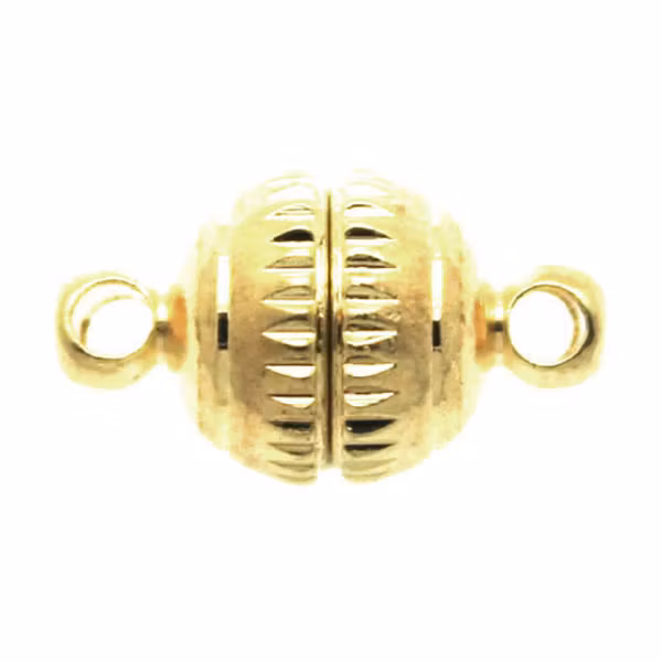 Magnetlås Randig Rund Ljust Guldfärgat 8x13mm 1st