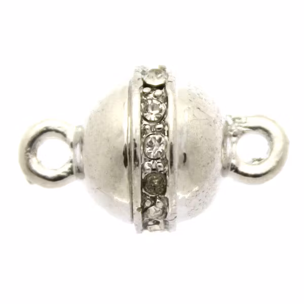 Magnetlås Slät med Strassmidja Mörkt Silverfärgat 10x16mm 1st