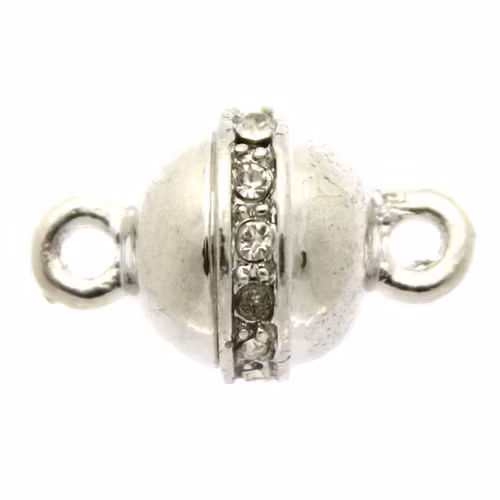 Magnetlås Slät med Strassmidja Mörkt Silverfärgat 10x16mm 1st