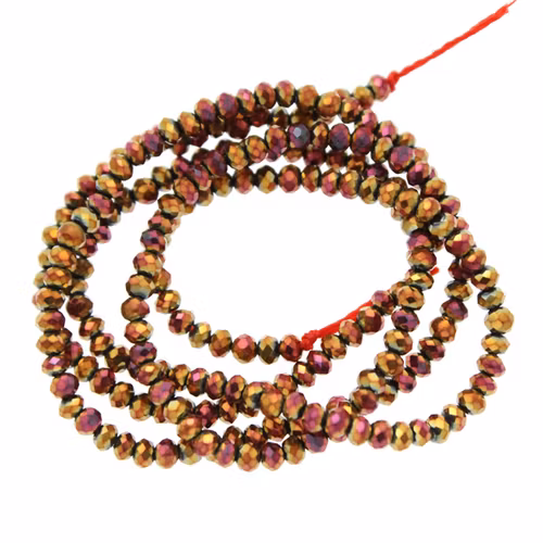 Metallic Rose/Gold Facetterade Rondeller / Abacus 1,5x2mm