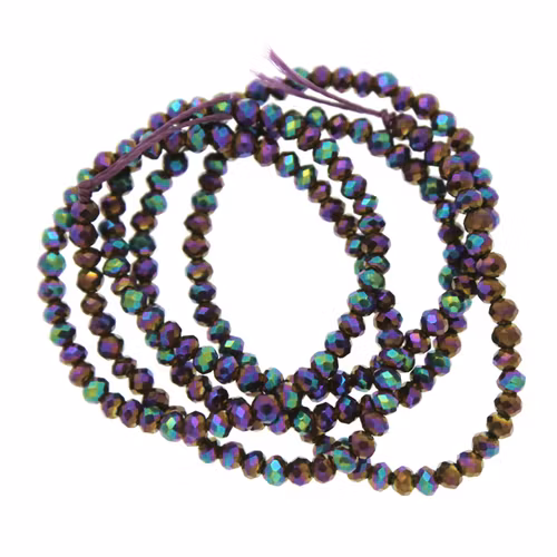 Metallic Rainbow Facetterade Rondeller / Abacus 1,5x2mm