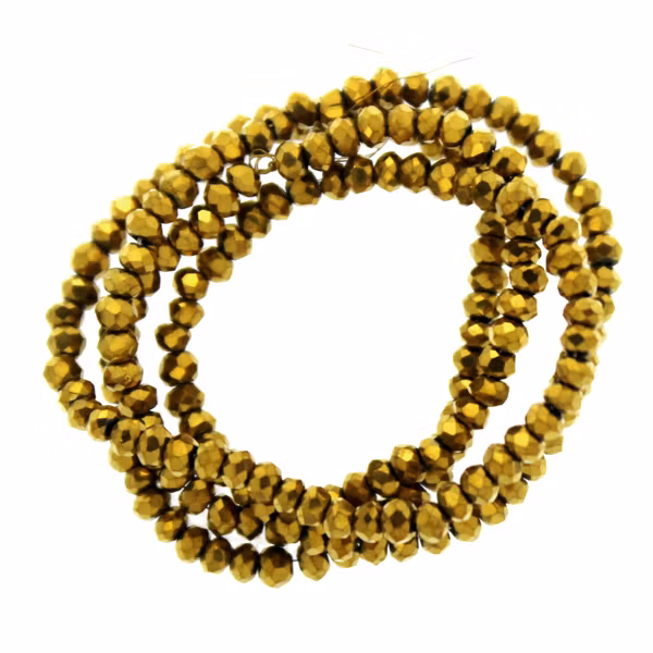 Metallic Gold Facetterade Rondeller / Abacus 1,5x2mm