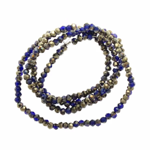 Opaque Cobalt Half Hematite Facetterade Rondeller / Abacus 1,5x2mm