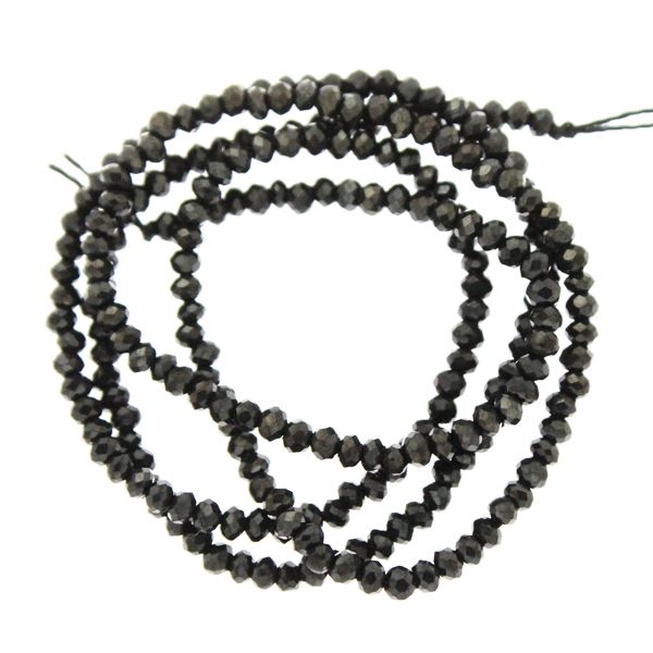 Black Luster Facetterade Rondeller / Abacus 1,5x2mm
