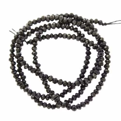 Black Luster Facetterade Rondeller / Abacus 1,5x2mm