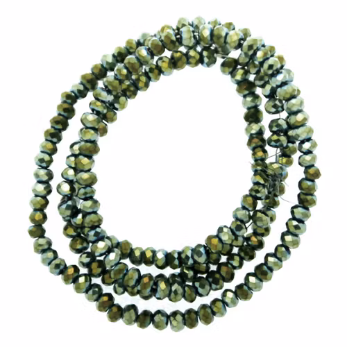 Metallic Green Facetterade Rondeller / Abacus 1,5x2mm