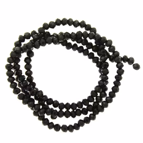 Black Facetterade Rondeller / Abacus 1,5x2mm