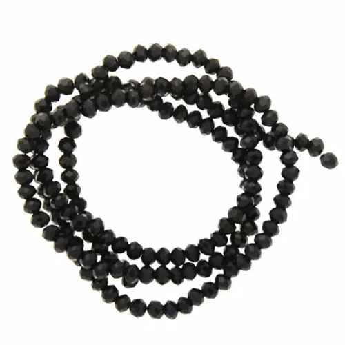 Black Facetterade Rondeller / Abacus 1,5x2mm