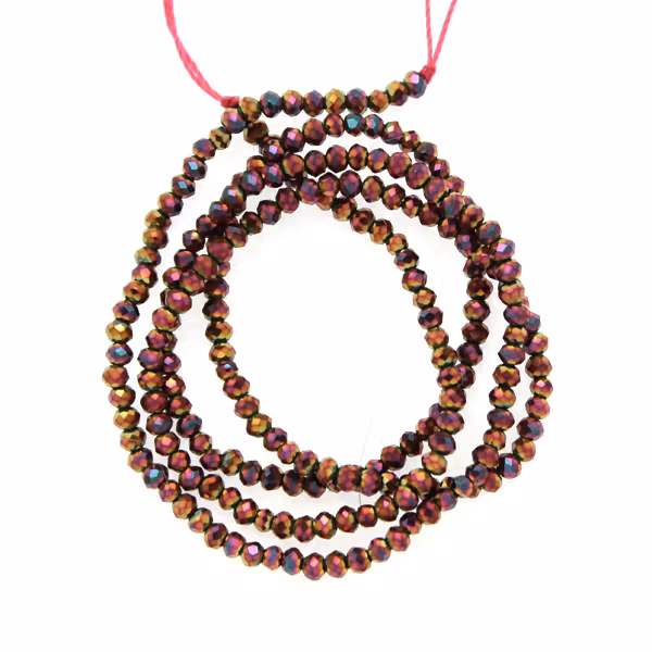 Metallic Gold/Purple Facetterade Rondeller / Abacus 1,5x2mm