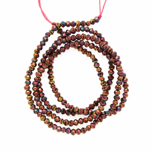 Metallic Gold/Purple Facetterade Rondeller / Abacus 1,5x2mm