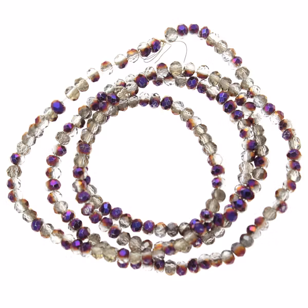 Crystal Half Metallic Purple Facetterade Rondeller / Abacus 2x3mm ca195st