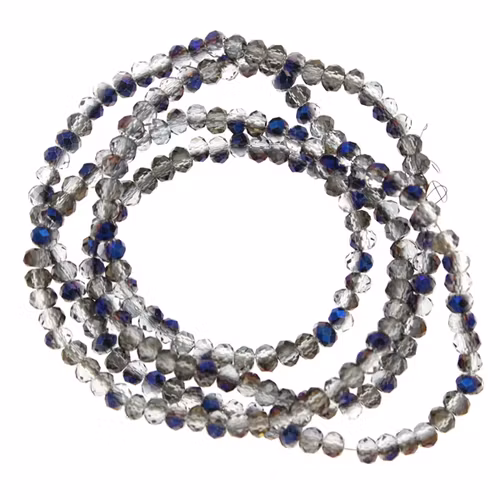 Crystal Half Metallic Blue Facetterade Rondeller / Abacus 2x3mm ca195st