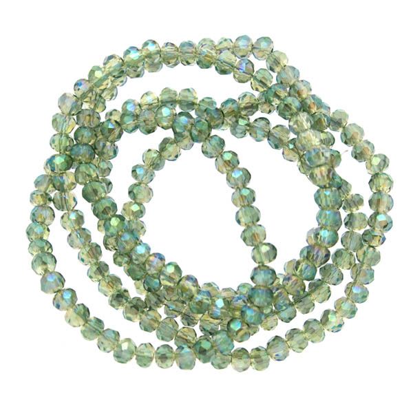 Transparent Grey Green Luster Facetterade Rondeller / Abacus 2x3mm ca195st