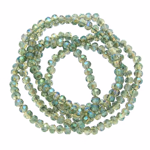 Transparent Grey Green Luster Facetterade Rondeller / Abacus 2x3mm ca195st