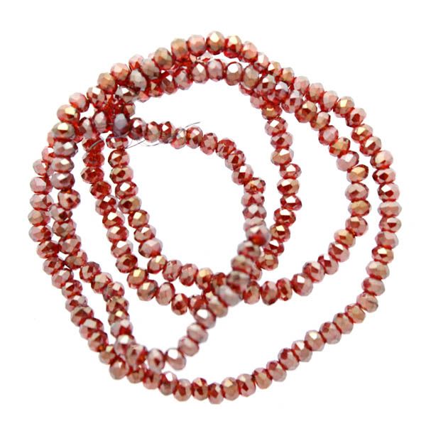 Transparent Garnet Luster Facetterade Rondeller / Abacus 2x3mm ca195st
