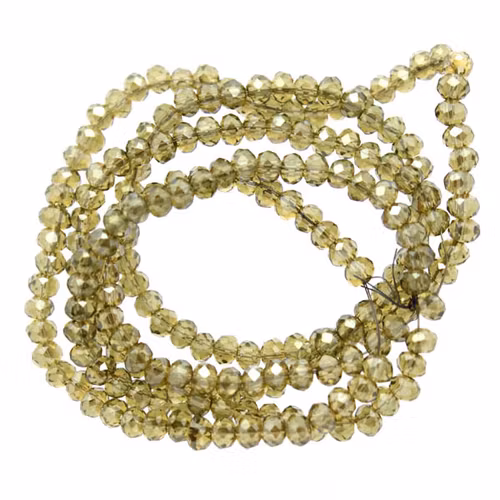 Transparent Light Olive Luster Facetterade Rondeller / Abacus 2x3mm ca195st
