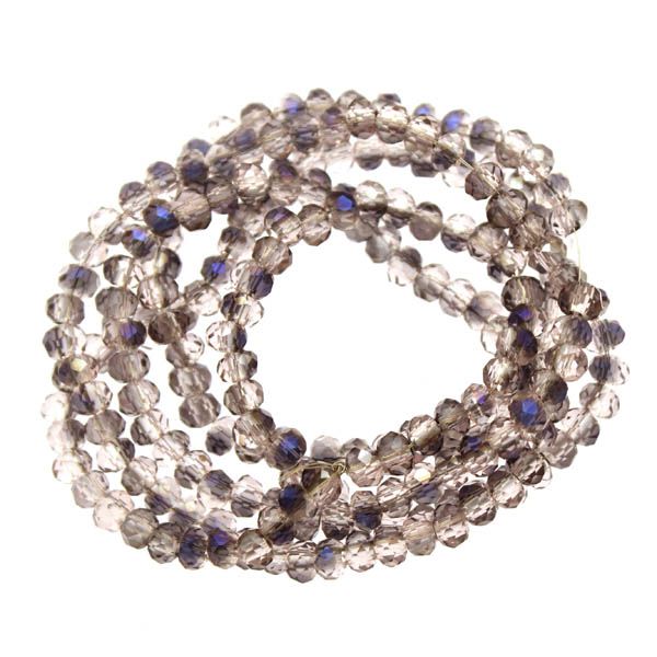 Crystal Half Purple Luster Facetterade Rondeller / Abacus 2x3mm ca195st
