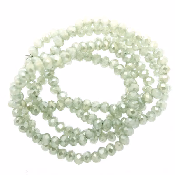 Light Green Opal Luster Facetterade Rondeller / Abacus 2x3mm ca195st