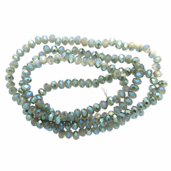 Grey Opal Blue Luster Facetterade Rondeller / Abacus 2x3mm ca175st