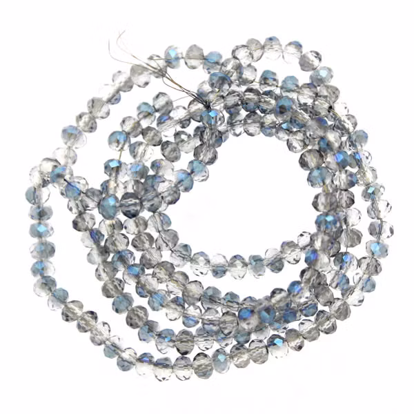 Crystal Half Blue Luster Facetterade Rondeller / Abacus 2x3mm ca195st