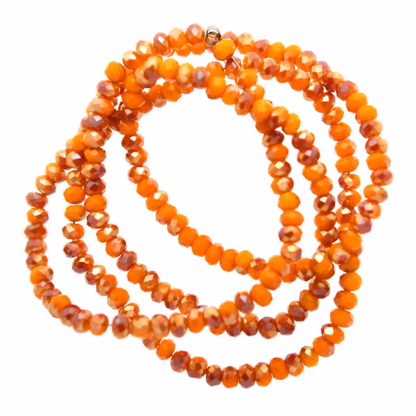 Orange Opal Half Copper Luster Facetterade Rondeller / Abacus 2x3mm ca175st