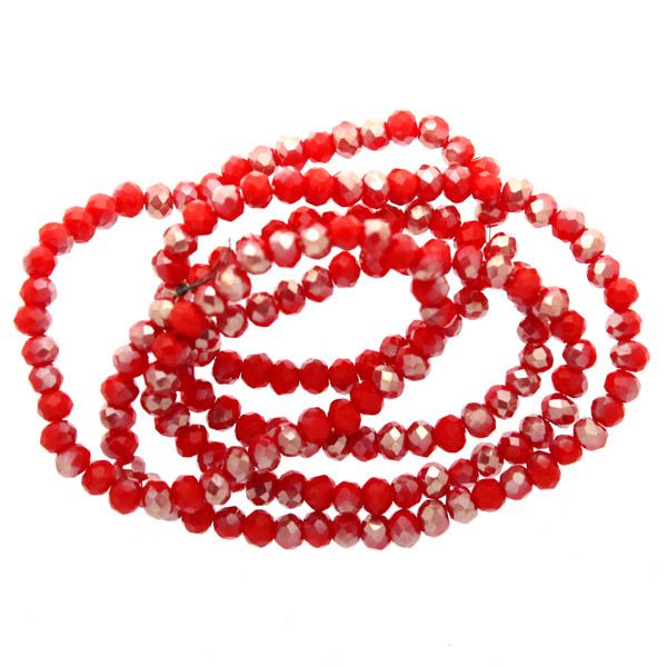 Red Opal Half Luster Facetterade Rondeller / Abacus 2x3mm ca175st