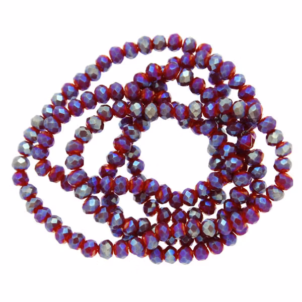 Red Opal Blue Luster Facetterade Rondeller / Abacus 2x3mm ca175st